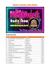 Setlist - THE FLASBACK RADIO tv SHOW - aflevering 1